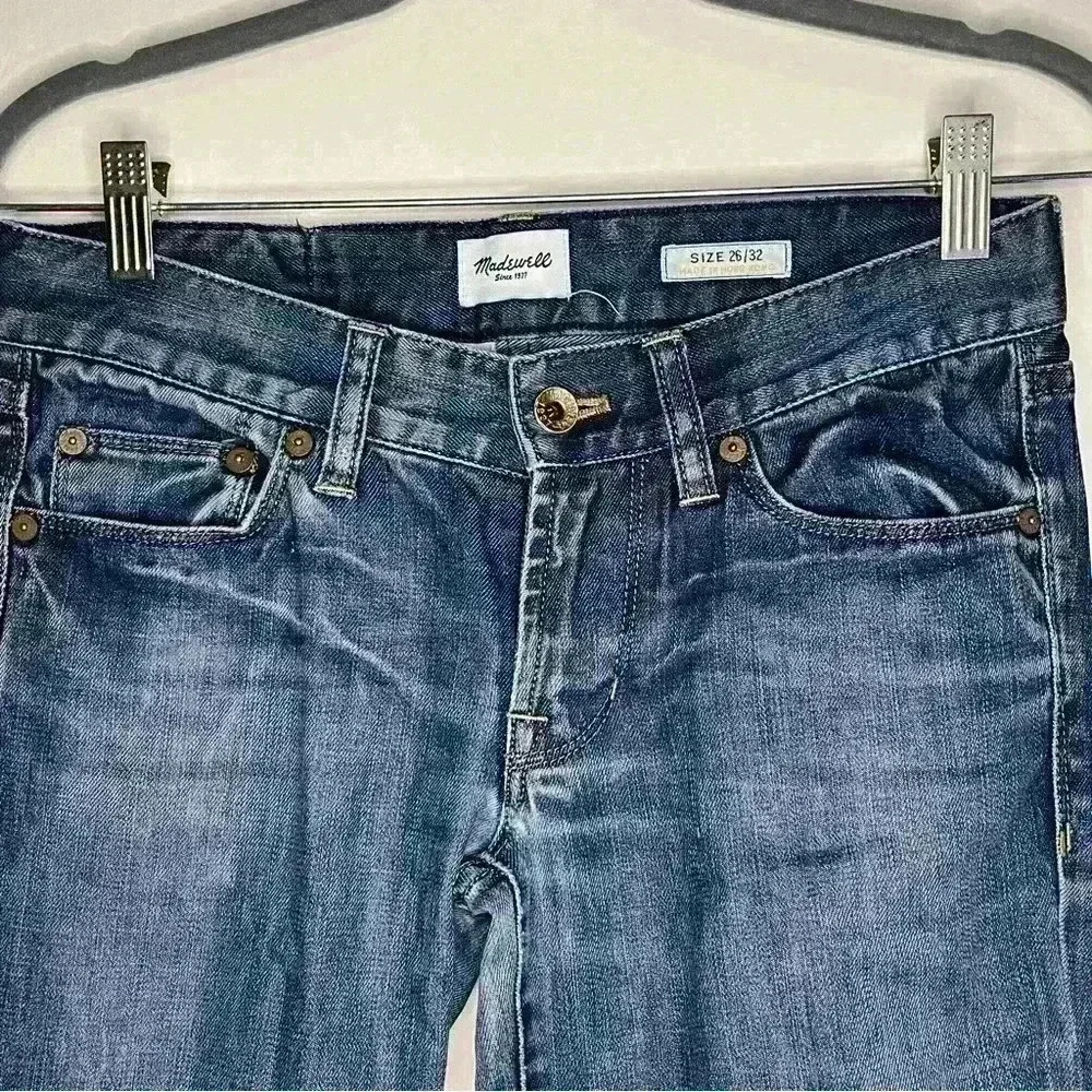 Madewell Rail Straight Jeans Medium Wash Straight Leg Denim Women’s Size 26x32 - Picture 5 of 9